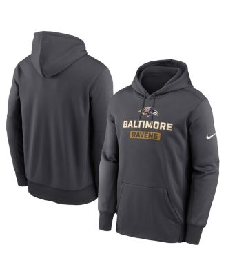 Nike - Men's Anthracite Baltimore Ravens Toss Sweep Performance Pullover Hoodie