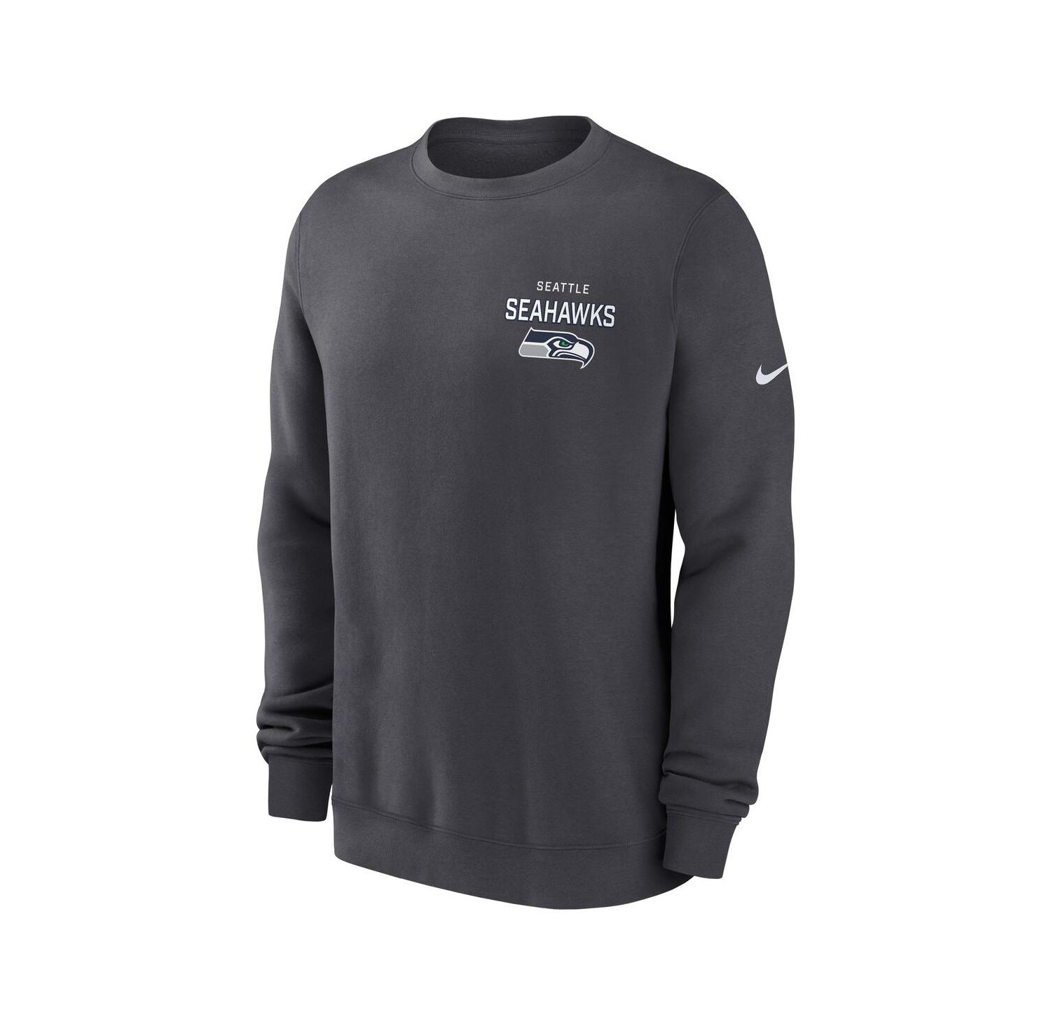 Men's Anthracite Seattle Seahawks Primetime Club Fleece Pullover Sweatshirt