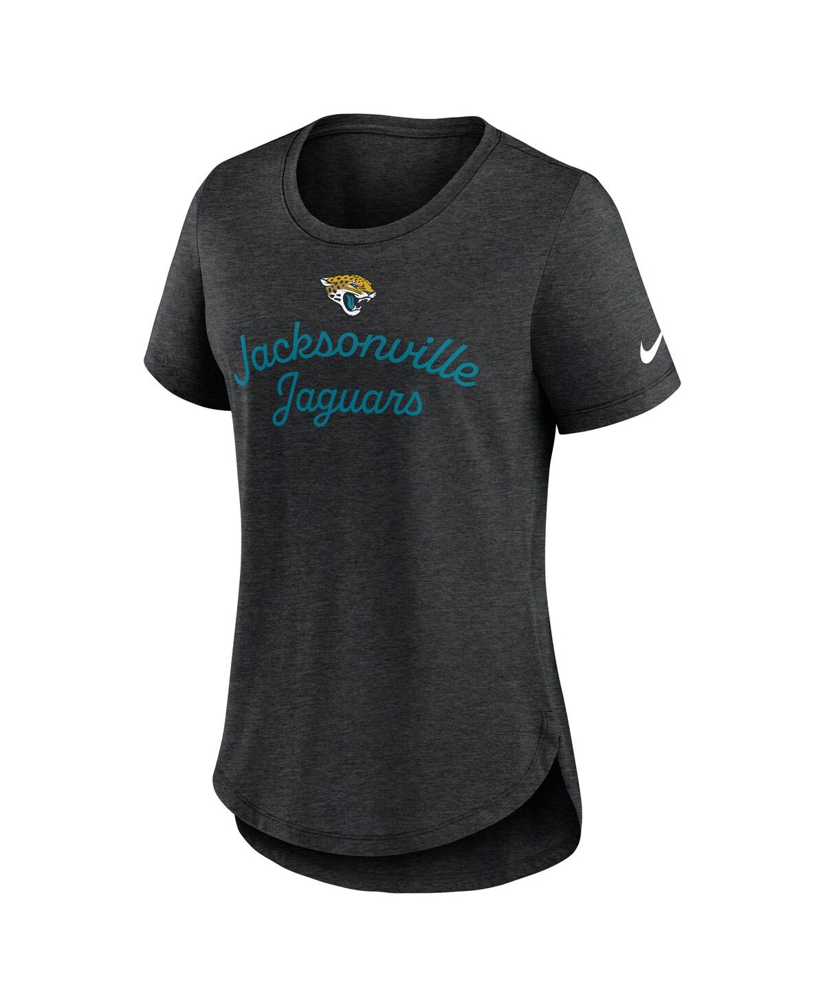 Nike Women's Black Jacksonville Jaguars Script Tri-blend T-shirt In Black