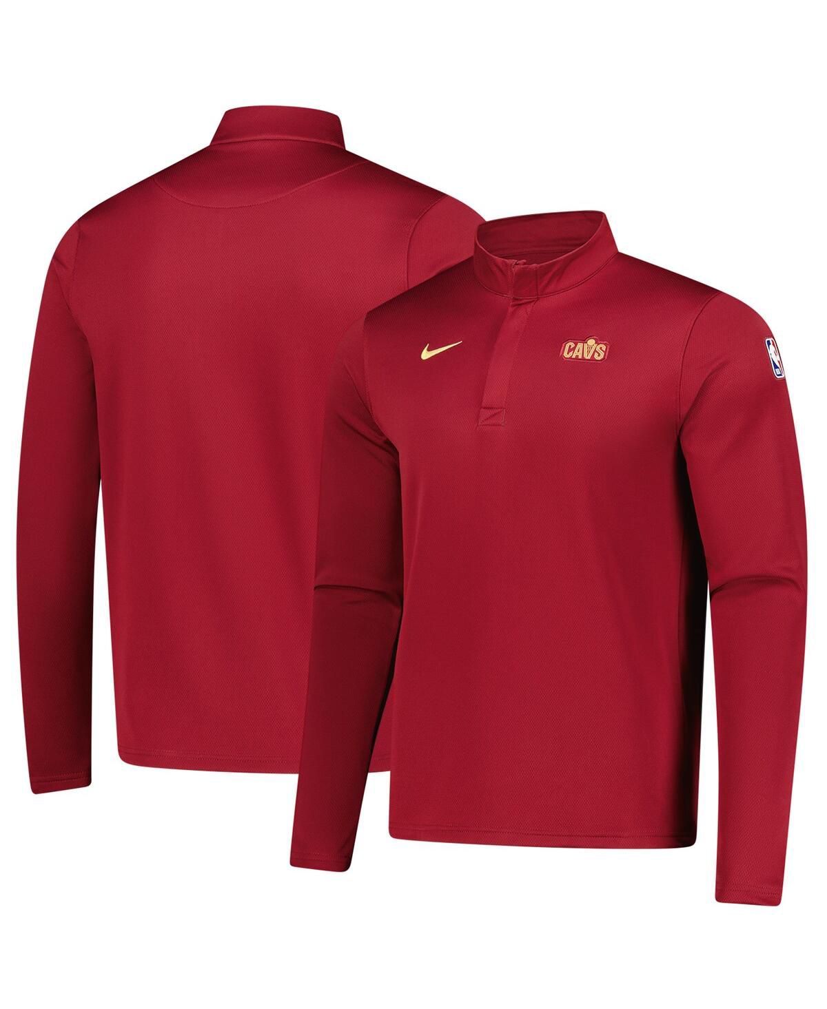 Мужская приталенная толстовка Wine Cleveland Cavaliers 2025/26 Authentic Coachs с застежкой-молнией на четверть размера