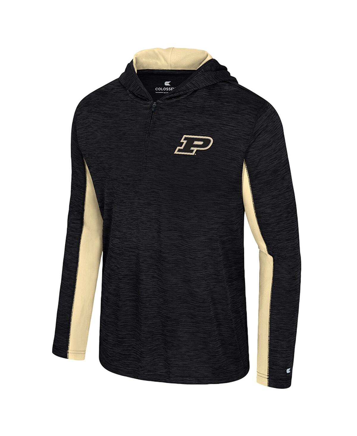Colosseum Men's Black Purdue Boilermakers Always Sunny Quarter-zip Hoodie In Black