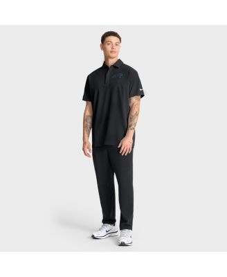 Men's Black Carolina Panthers Sideline Woven Dri-FIT Polo Shirt