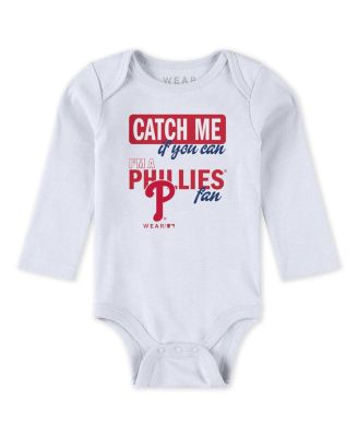 Baby Boys and Girls 3-Piece Heather Gray/White/Red Philadelphia Phillies Turn Me Around Bodysuits and Pants Set