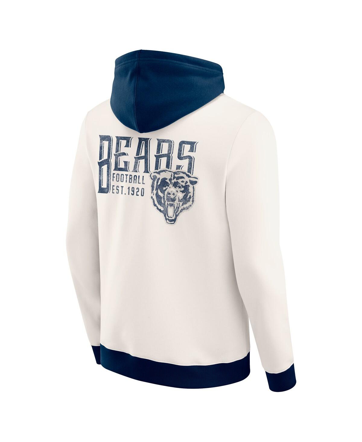 Fanatics Darius Rucker Collection By  Men's Cream Chicago Bears Distressed Graphics Full-zip Hoodie In Multi