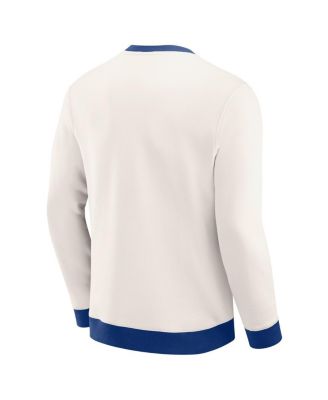 Darius Rucker Collection by Men's Cream New York Mets Color Block Crewneck Sweatshirt