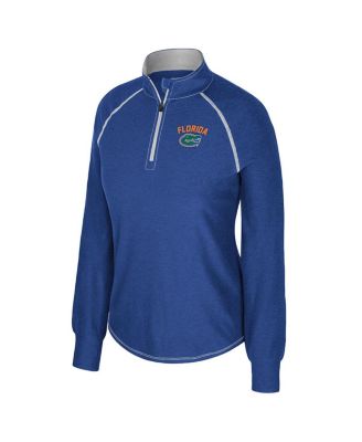Women's Royal Florida Gators Bikram Raglan Quarter-Zip Sweatshirt