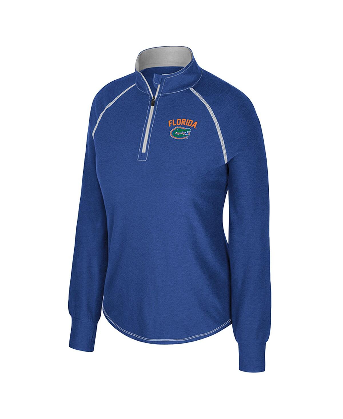 Colosseum Women's Royal Florida Gators Bikram Raglan Quarter-zip Sweatshirt In Blue