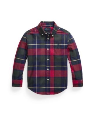 Boys' 2-7 Plaid Cotton Oxford Shirt