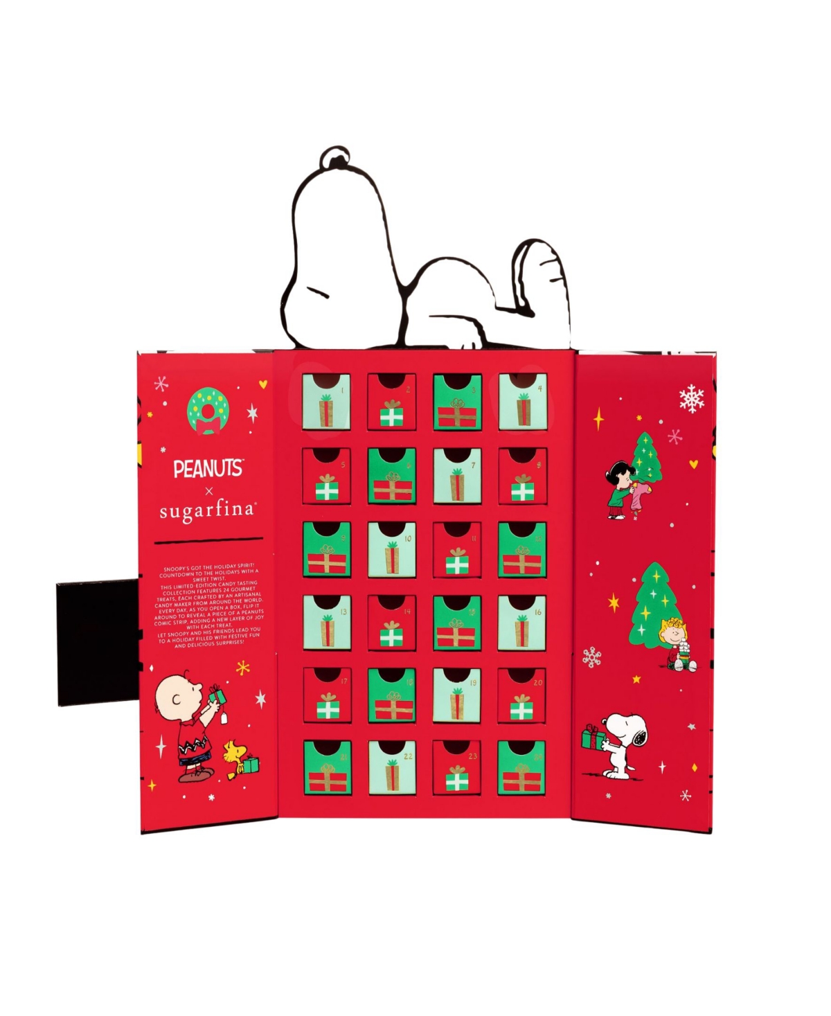 Sugarfina Peanuts Holiday 2025 Snoopy #39 s House Advent Calendar In Red