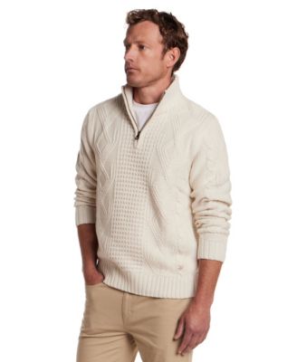 Men's Cable-Knit Quarter-Zip Sweater
