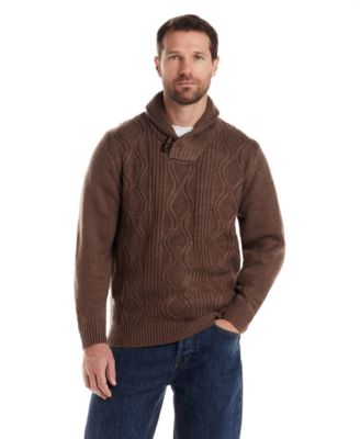 Men's Chunky Cable Knit Toggle Sweater