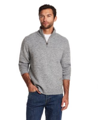 Men's Fuzzy Quarter Zip Long Sleeve Sweater