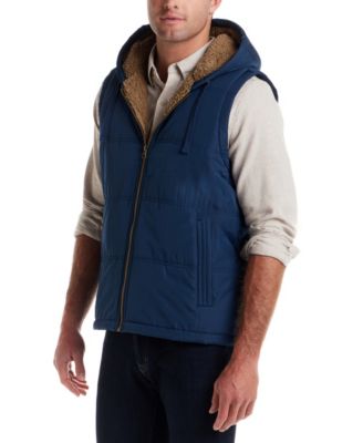 Men's Sherpa Lined Hooded Zip Front Puffer Jacket