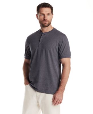 Men's Short Sleeve Microstripe Henley