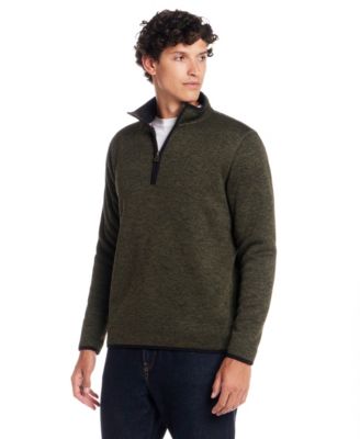 Men's Fleece Quarter Zip Sweater with Sherpa