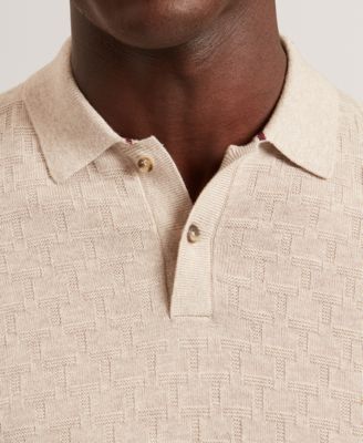 Men's Gaten T Stitch Long Sleeve Polo Shirt