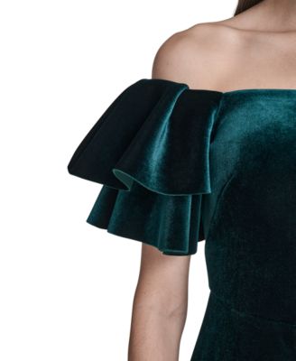 Women's Velvet Off-The-Shoulder Dress