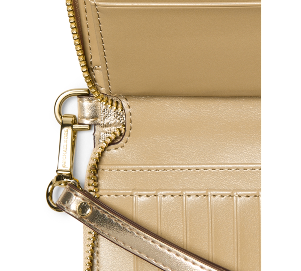Michael Kors Michael  Jet Set Travel Continental Wallet In Gold