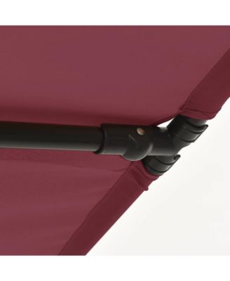 Garden Parasol Bordeaux Red Polyester, Aluminum Medium
