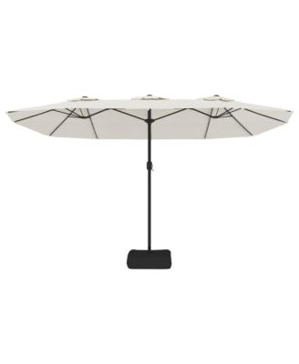 Garden Parasol Sand White Polyester Large Garden Parasol