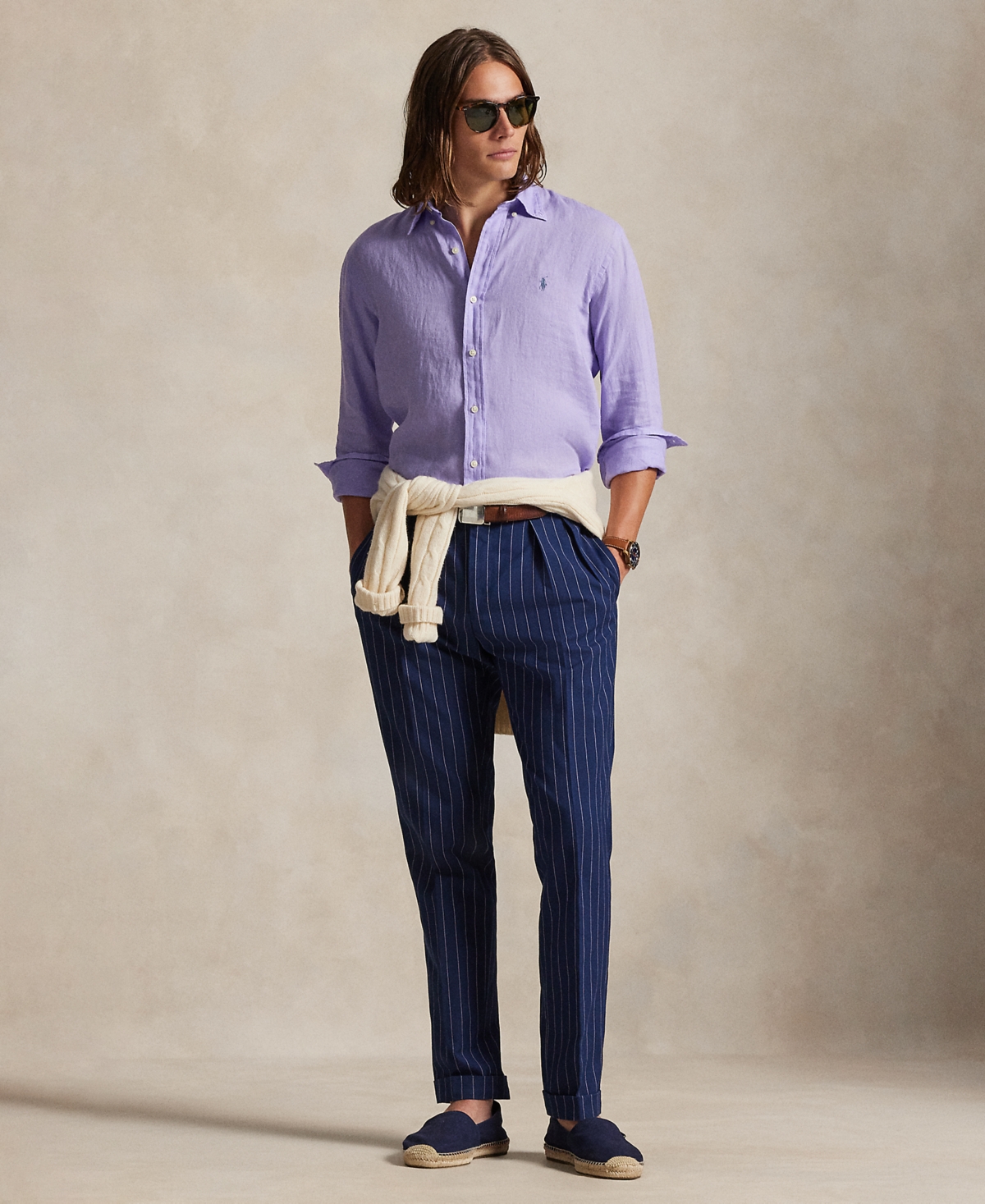 Polo Ralph Lauren Men's Classic Fit Linen Shirt In Purple