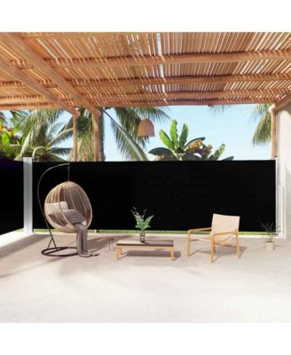 Side Awning Black 100% Polyester with PU coating Large