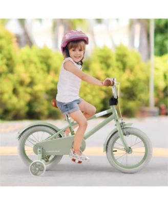 Kids Bike with Adjustable Handlebar and Saddle Green-14 Inches