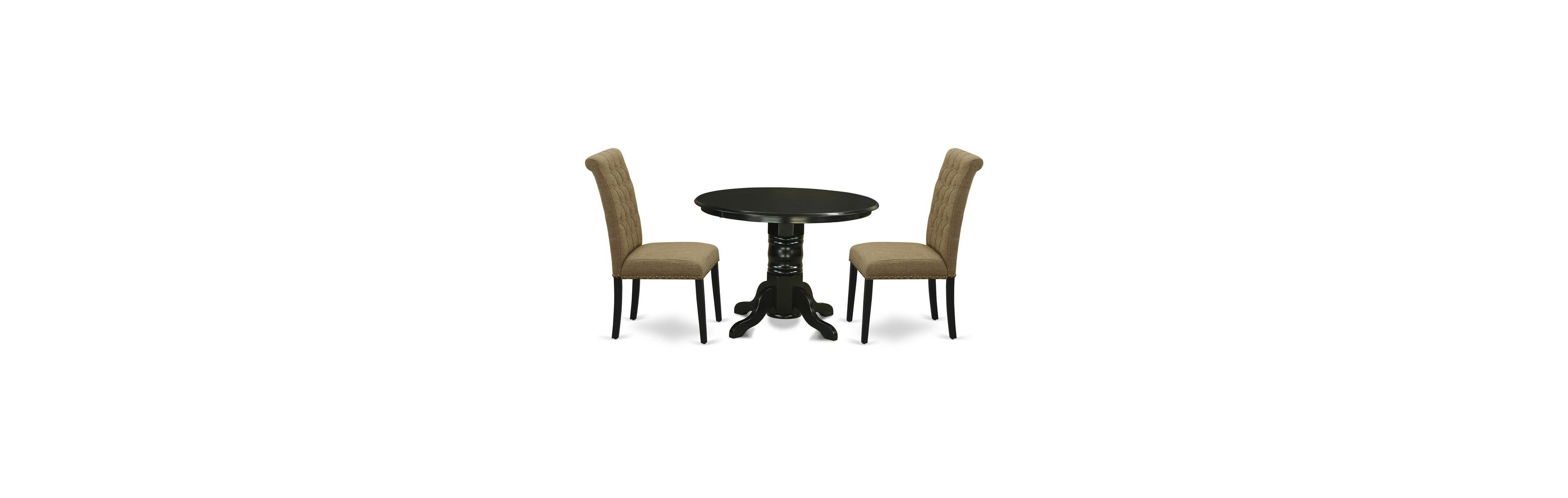 East West Furniture Dining Room Set Black, SHBR3-blk-17