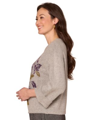 Petite Floral Jacquard Sweater