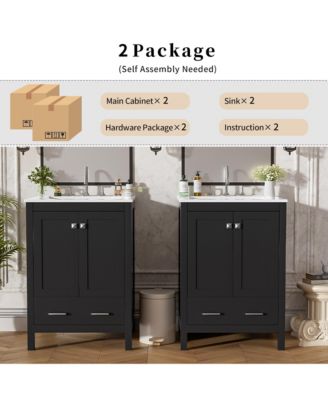 Bathroom Vanity with Integrated Undermount Sink Storage Cabinet Divided Drawer for Versatile Storage