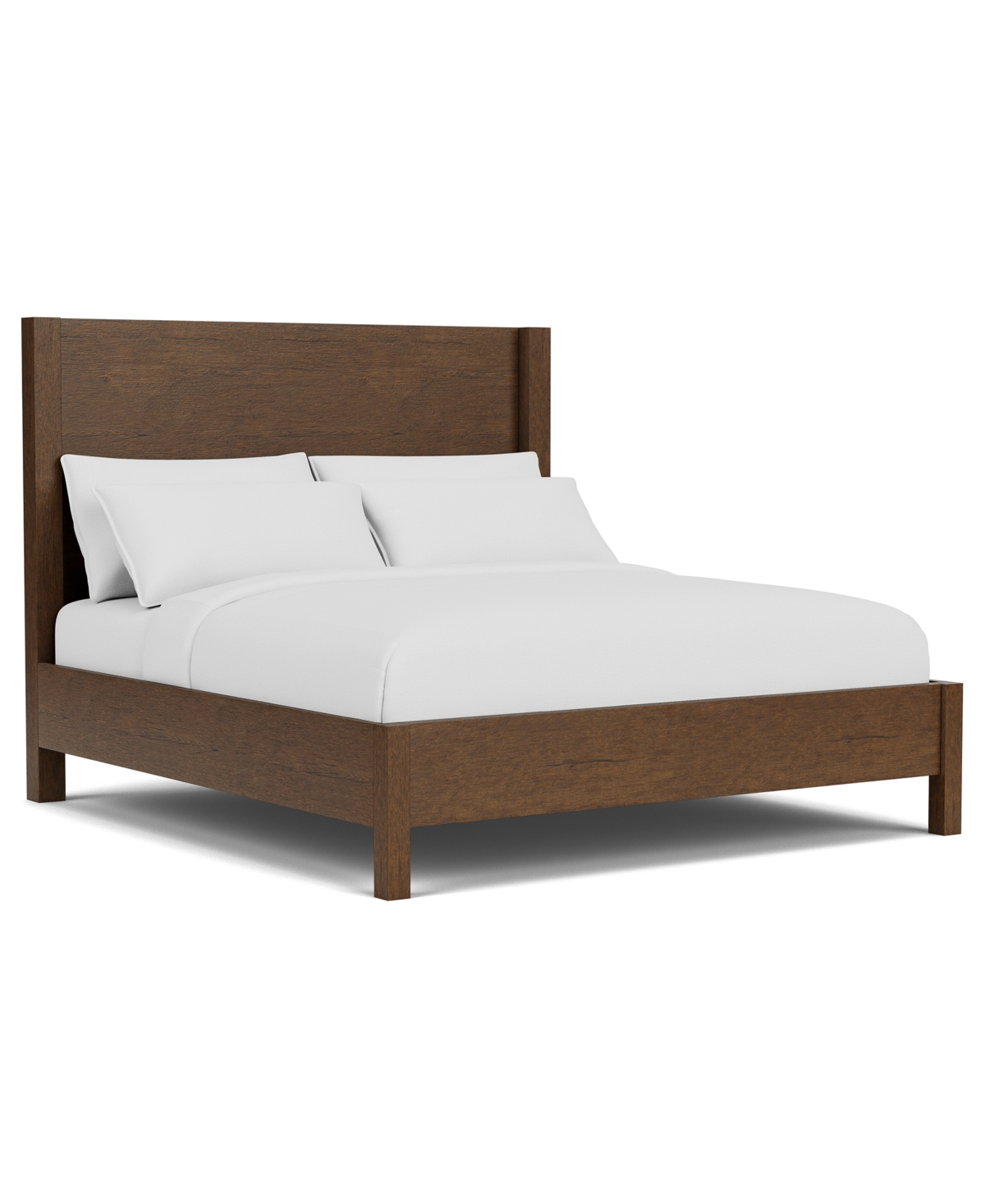 Macy's Furniture 88.25" Davie Cracked Oak And Fabric Queen Panel Bed
