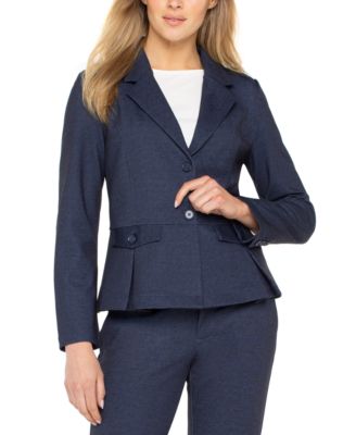 Liverpool Los Angeles - Petite Notch Collar Peplum Blazer