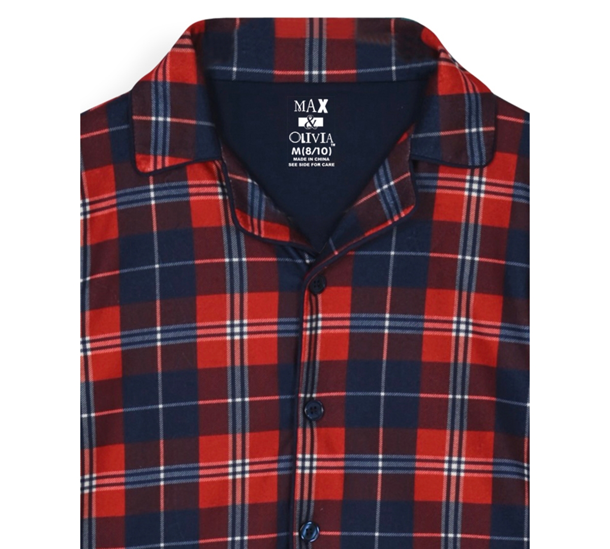 Max & Olivia Boys 4-20 2-piece Plaid Pajama Shirt And Pants Set In Red