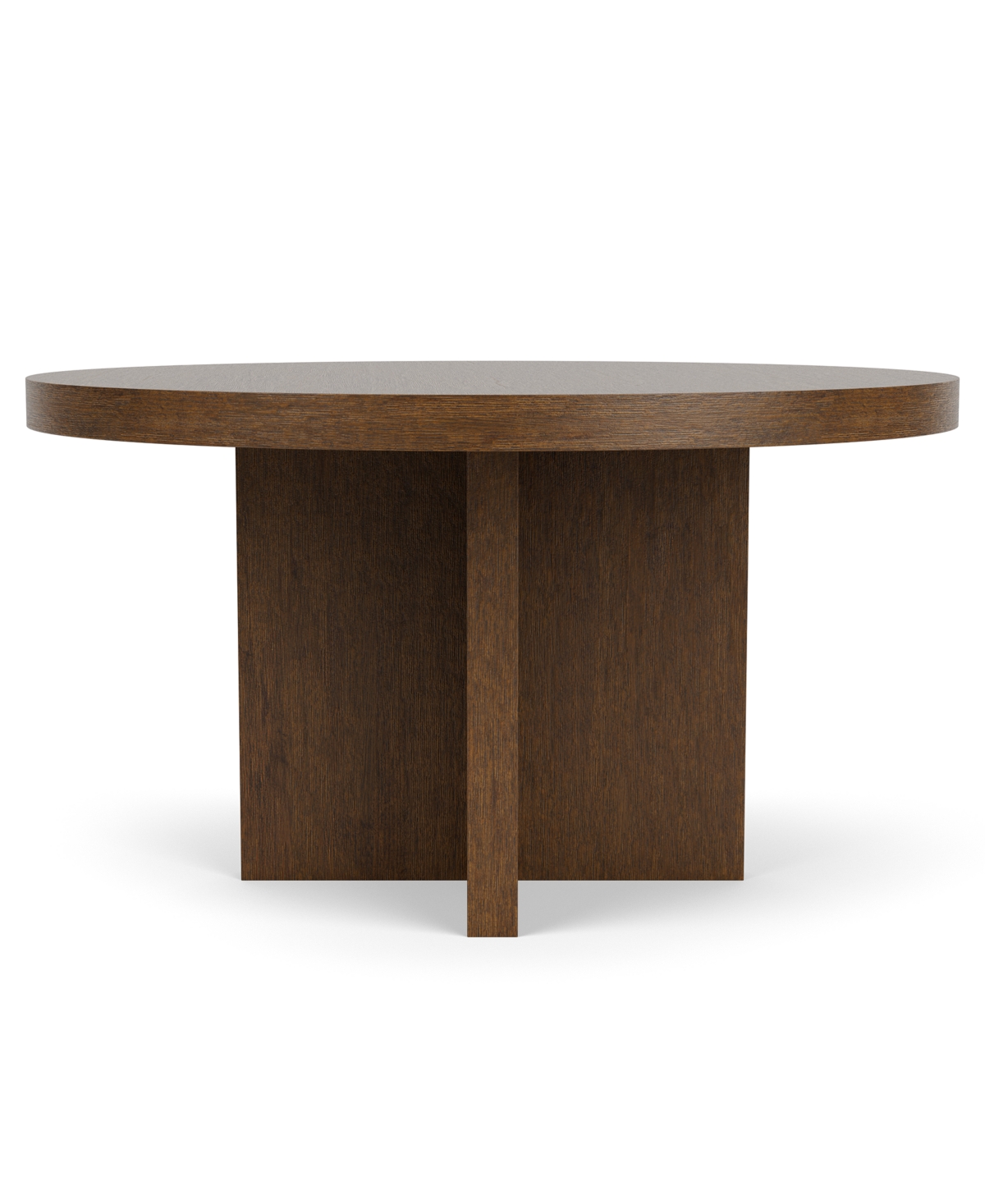 Macy's Furniture Davie Cracked Oak And Fabric 54" Round 5-pc. Dining Set