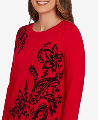 Petite Floral Paisley Jacquard Sweater
