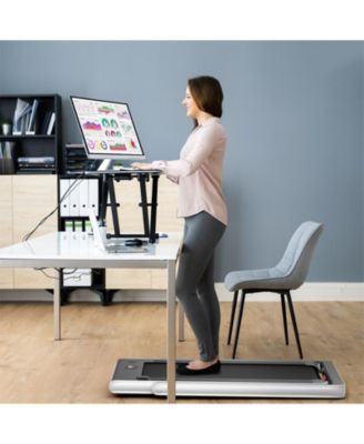 2-in-1 Electric Motorized Health and Fitness Folding Treadmill with Dual Display and Speaker-White