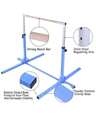 Adjustable Gymnastics Horizontal Bar for Kids-Blue