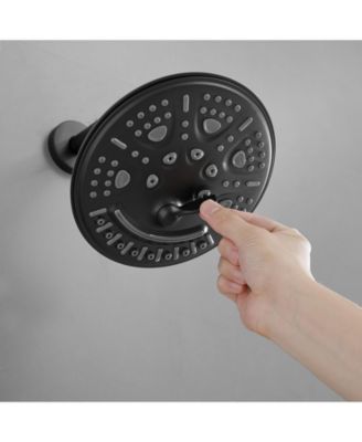 Single-Handle 1-Spray Round Rain Shower Faucet Set with Rain Shower Head & Hand Shower in Brushed Nickel (Valve Included)