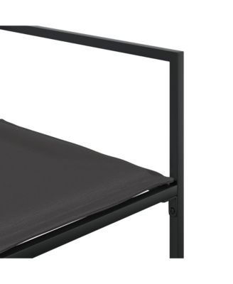 Garden Chair Set of 4 Black and Dark Grey