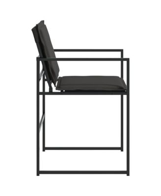 Garden Chair Set of 4 Black and Dark Grey