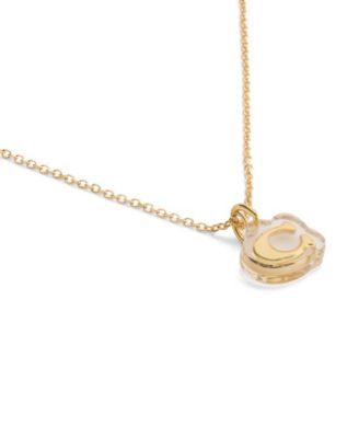 Gold Plated Lucite Pendant Necklace