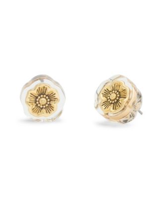 Gold Plated Tea Rose Stud Earrings