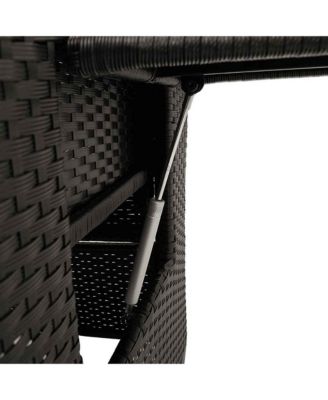 Reclining Garden Chair Black PE rattan Foldable