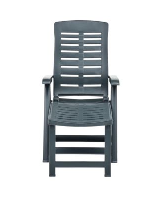 Sunlounger Green Plastic Medium Foldable Sunlounger Other Contemporary Folding Sun Lounger