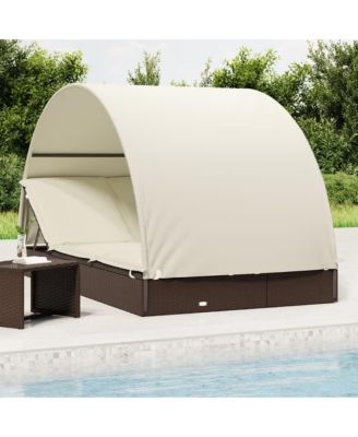 Patio Sunbed Brown