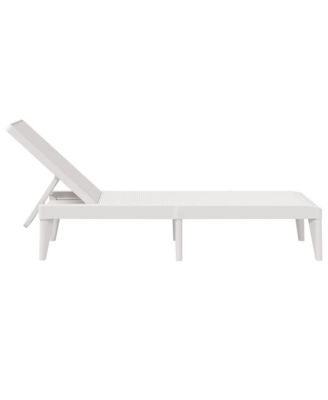 Sun Lounger White Polypropylene Medium Multi-Position Backrest