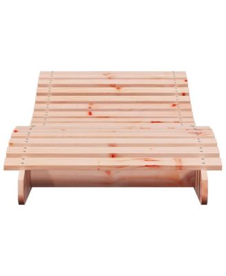 Sun Lounger Natural wood Solid Douglas wood 80.7 x 27.6 x 12.4 in