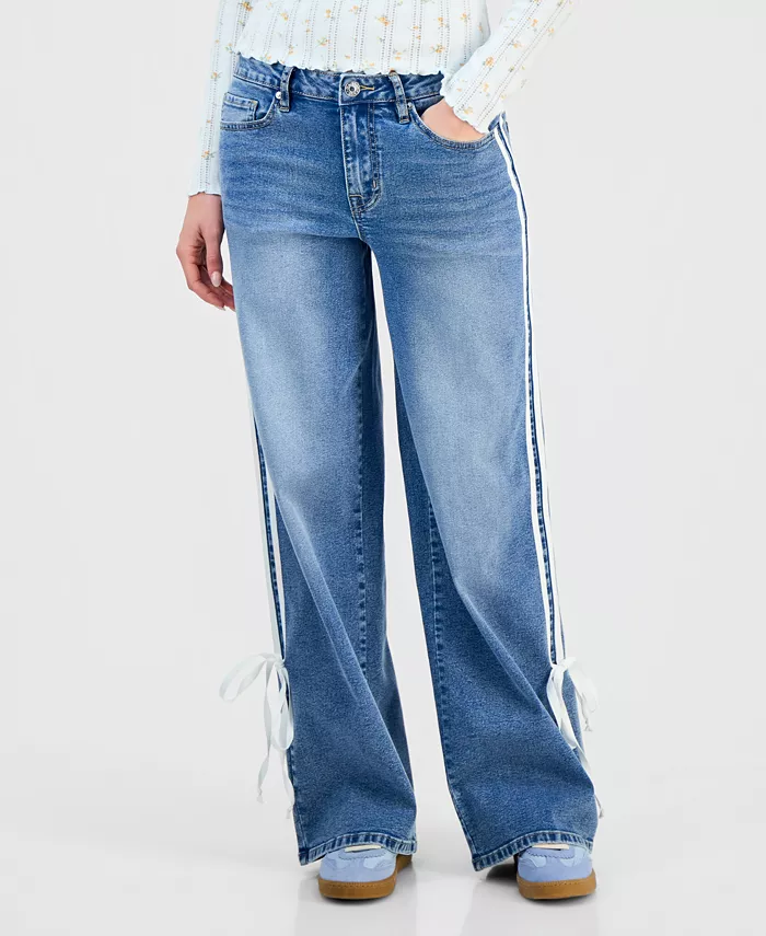 Juniors' Ultra 90s Mid-Rise Side-Stripe Jeans - thumbnail 3