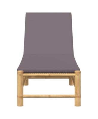 Sun Lounger Bamboo, Dark Grey Bamboo, 100% polyester Large