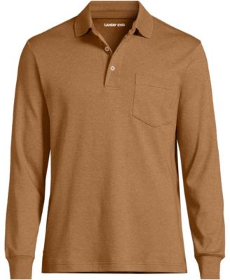 Men's Long Sleeve Cotton Supima Polo Shirt with Pocket